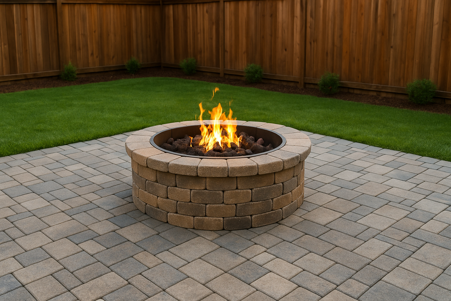 building a firepit on pavers